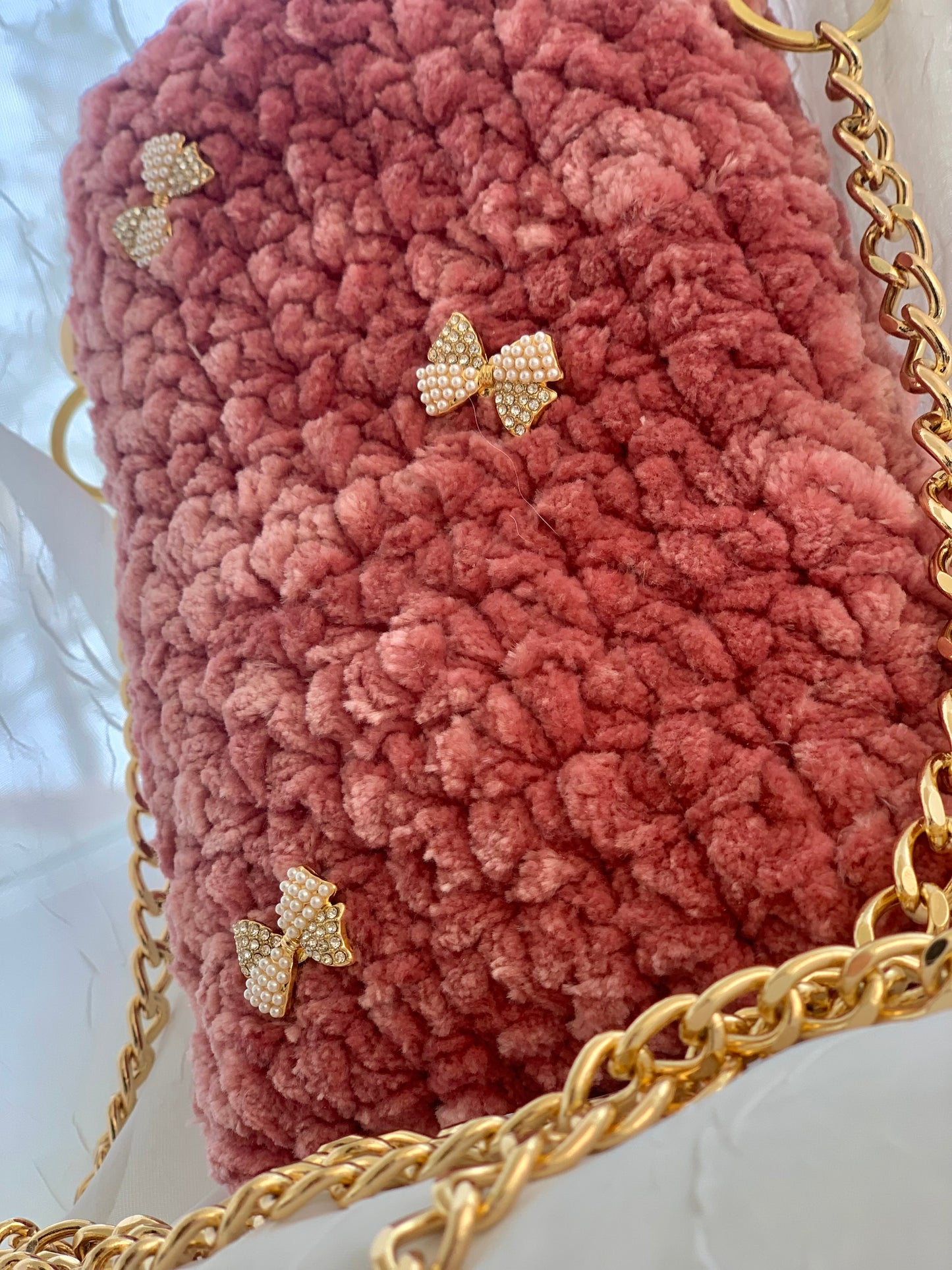 Handmade Velvet Pink Phone Purse