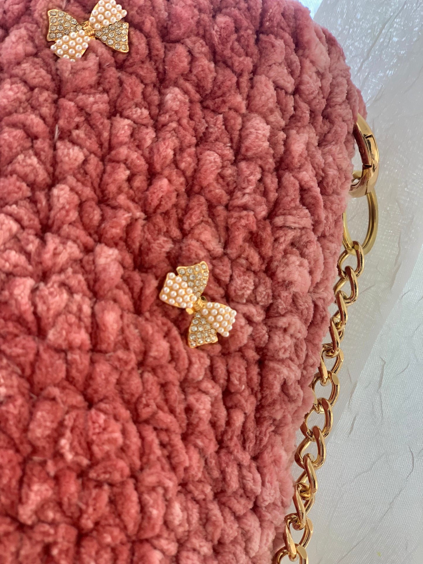 Handmade Velvet Pink Phone Purse