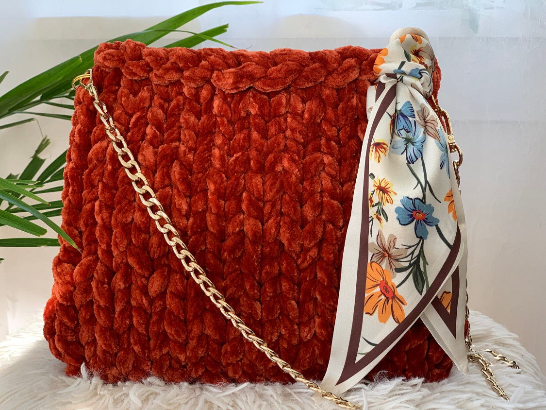 Velvet Rust Colored Purse