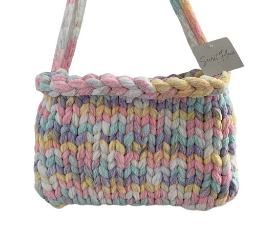 Velvet Multicolor Pastel Bible Purse