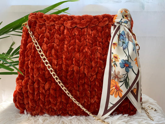 Velvet Rust Colored Purse